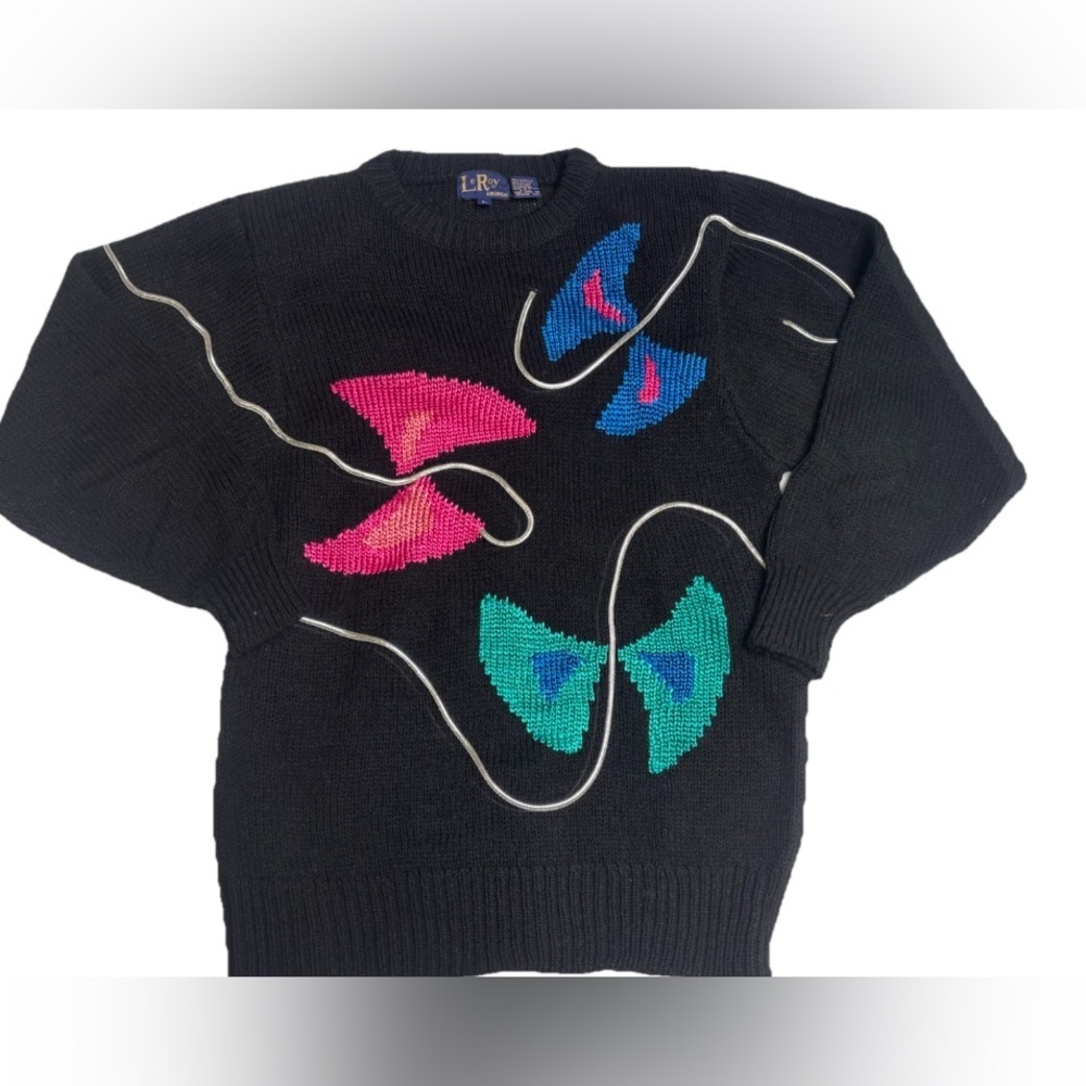 Vintage LeRoy Knitwear Abstract Geometric Sweater SZ L